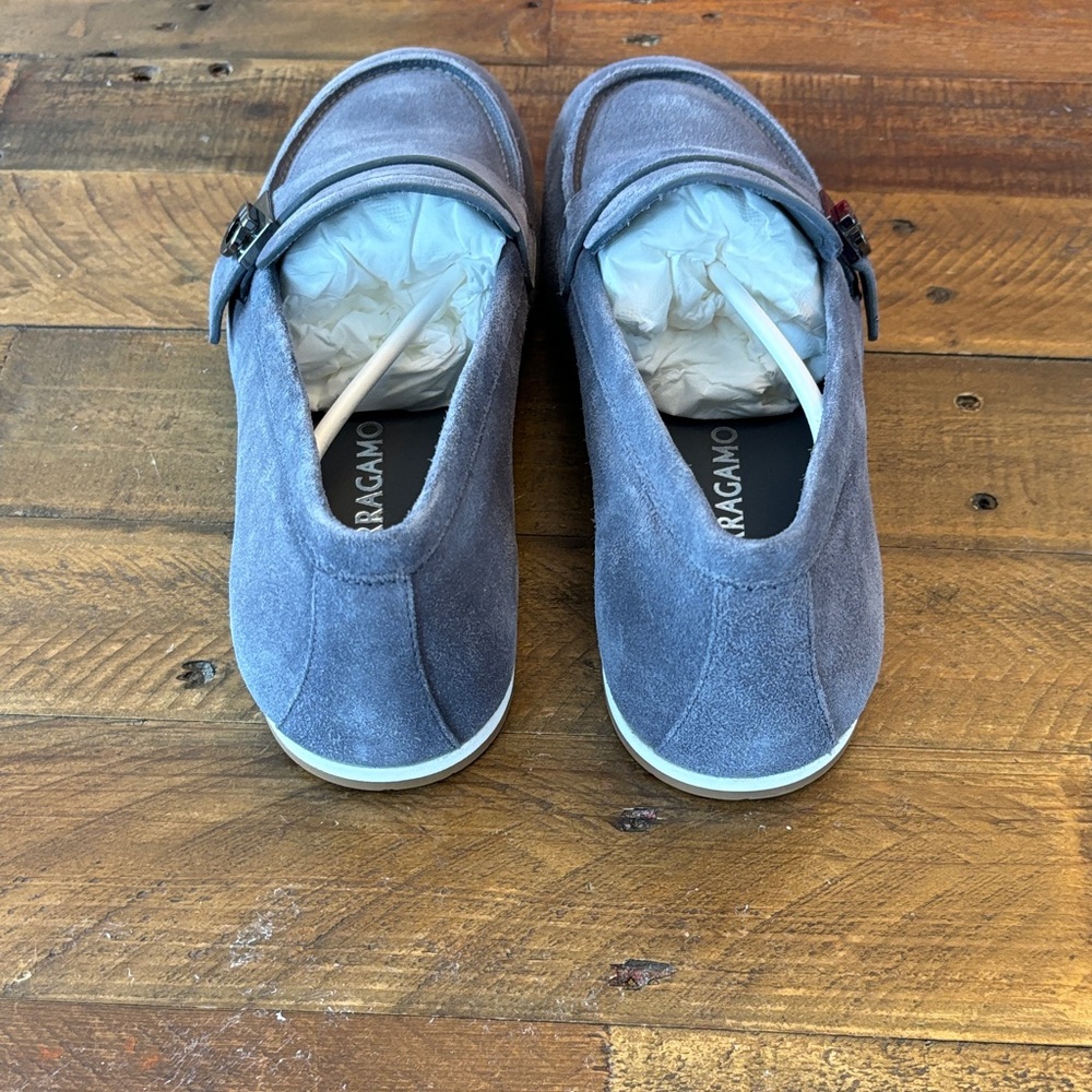 Salvatore Ferragamo Men's Suede Loafers in Gray - Picture 4 of 7